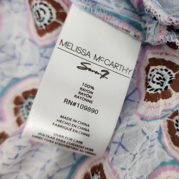 Melissa McCarthy Seven7 Womens Blouse Size 1X Cold Shoulder Flutter Tassel Trim - Picture 10 of 11